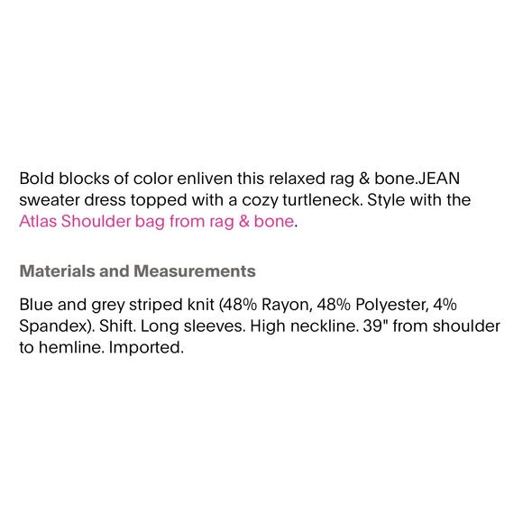 Rag & Bone Striped Bowery Turtleneck Dress M - Picture 5 of 12